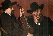 Jozsef Rippl-Ronai My Father and Lajos with Violin oil on canvas